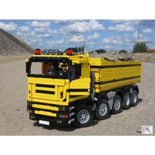 RC ing Technology Building Block Gear Machine Moc-0230 Dump Truck 10x4 Truck Loading Remote Control Assembling Toy Boy Gift