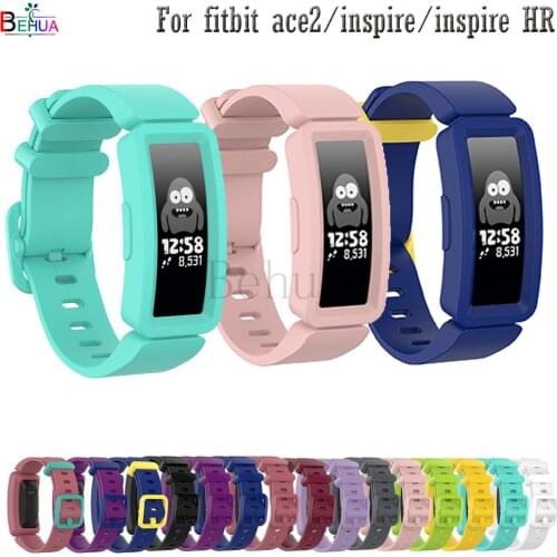 Watchband Strap For Fitbit ace 2 Kids Smart WatchStrap For Fitbit Inspire / Inspire HR Silicone Sport Bracelet Wristband Belt