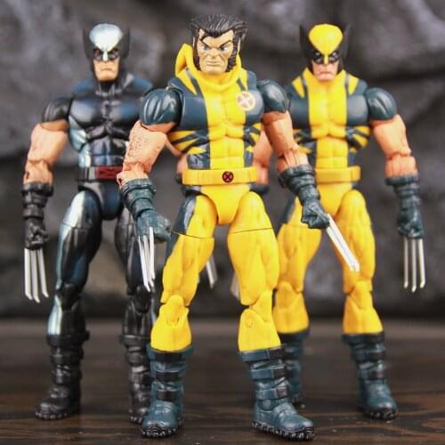 Wolverine Logan 6" Action Figure Classic X-Men Unmasked KOs Marvel Legends Jubilee BAF PUCK Hit Monkey XMEN Doll Toys Model