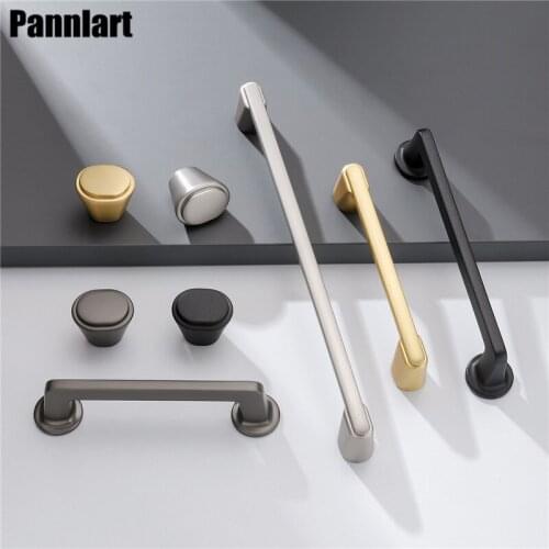 Pannlart 1 Pc Modern Cabinet Door Handles and Knobs Solid Color Zinc Alloy Cupboard Drawer Pulls Furniture Handle Door Hardware