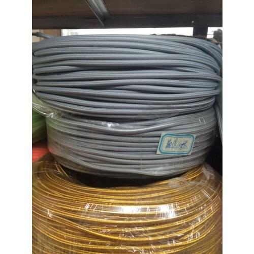 Grey vintage cable 2*0.75 textile fabric electrical wire DIY pendant light electrical cable woven braided cable power cord