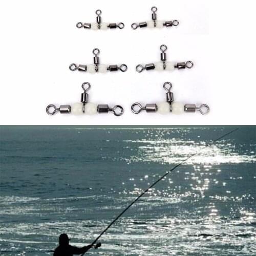 Tackle Connector Rolling Swivels 3-way Swivels Luminous Fishing Swivels Rolling Swivels Sea Fishing Accessories