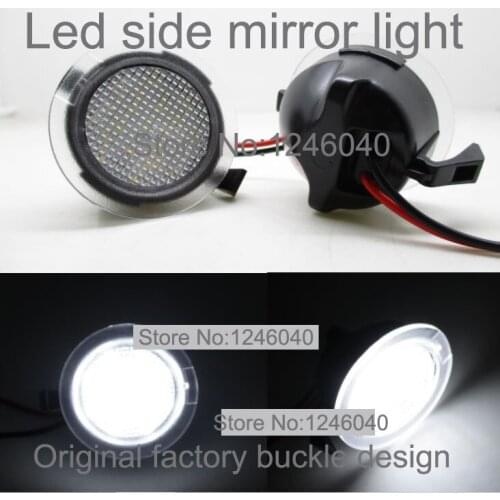 LED Under Side Mirror Puddle Light lamp for Ford Edge Explorer FLEX SEL Fusion Raptor Mondeo Taurus Expedition F-150 Mustang