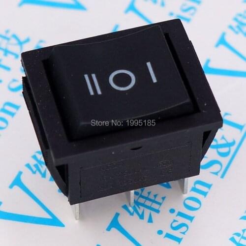 10/ pcs 6 Pin DPDT ON-OFF-ON 3 Position Boat Rocker Switch 15A/250V 20A/125V AC KCD4-203 Black 31*25mm No lights New