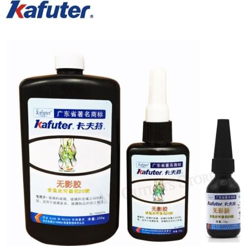 250ml 50ml 10ml Kafuter Strong power UV Glue UV Curing Adhesive Transparent Crystal and Glass Adhesive for Acrylic metal glass