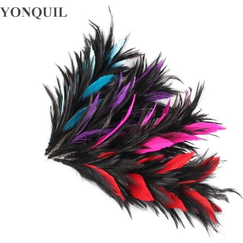 Black wire feather silk flower Feather flower DIY fascinators party decoration wedding headwear apparel accessoires mix colors