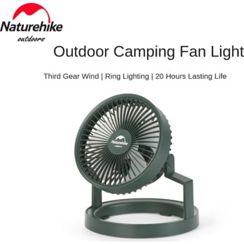 Naturehike Outdoor Lighting Fan Lamp USB Charging Lamp Portable Camping Tent Lamp Multifunctional Camping Fan Can Hang And Stand