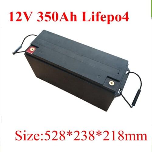 Waterproof 12V 350AH Lifepo4 lithium battery 350A BMS 4S 12.8V for inverter Solar energy caravan UPS EV boat +20A Charger