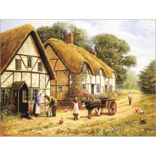 Embroidery Counted Cross Stitch Kits Needlework - Crafts 14 ct DMC Color DIY Arts Handmade Decor - Delivering the Milk
