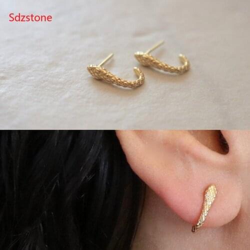 Hot Selling Trendy Women Acrylic Fashion Serpiform gold color Stud Earring Snake Earrings For Women Piercing Cobra Ears Earring