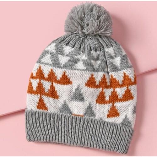 Winter Baby Boy Girl Artificial Pompom Knitted Hat Toddler Kids Caps With Pompon Earflap Caps Beaine Bonnet H235S