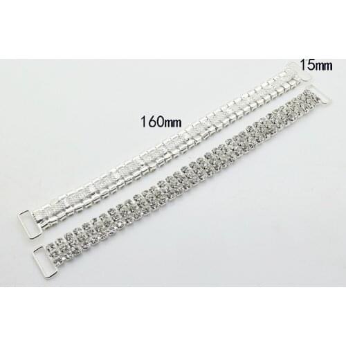 10pc 3 Rows Charm Chain Connectors Bikini Buckle Reinforcement Of Flat Chains Metal Crystal Rhinestone Bikini Buckle Factory