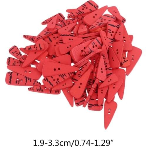 100 Pcs Carrot Nose Buttons 2 Holes Wooden Buttons for Crafting Sewing Card Making Scrapbooking DIY Craft Tool E56C
