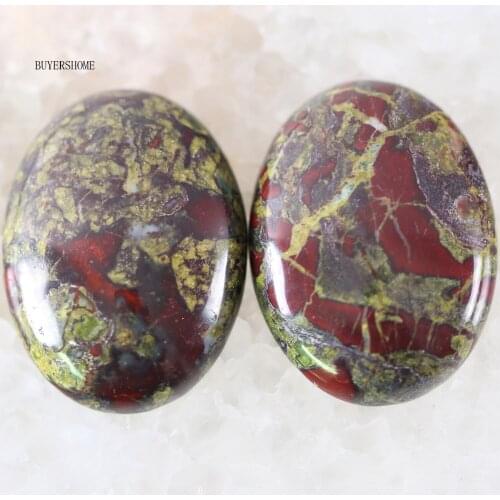 2Pcs/Lot 22x30MM Oval Natural Stone Bead Dragon Blood Stone CAB Cabochon For Jewelry Making DIY Bracelet Necklace K524