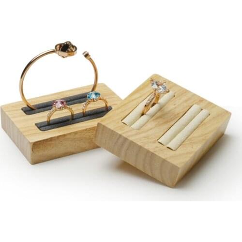 20pcs/lot Wood Jewelry Display Rack Stand Holder Ring Earring Bracelet Bangle Display Rack Pedestal Set Wholesale
