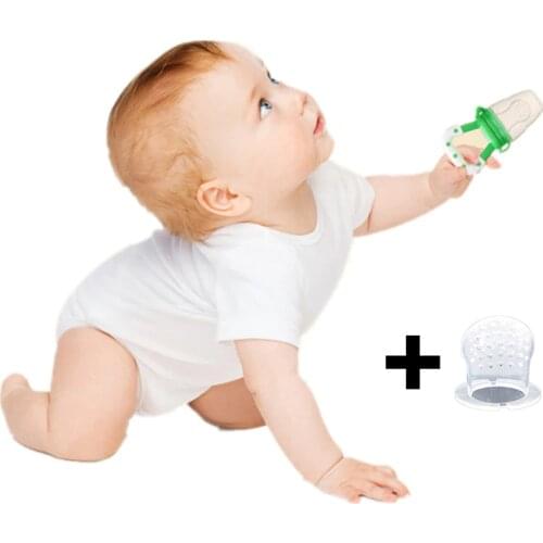 3PCS Baby Pacifier Clips Silicone Infant Teether Vegetable Fresh Fruit Vegetable Nipple Teat Toy Ring Chewable Soother S+M+L