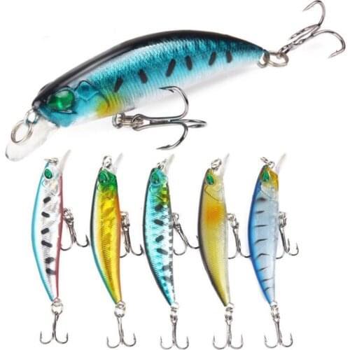 5pcs/lot Minnow Fishing Lure 6.5cm 4g Floating Crankbait Wobblers Iscas Artificiais Hard Bait 3D Eyes Bass Pesca Fishing Tackle