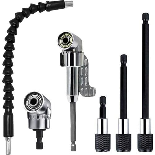 6Pcs Angle Screwdriver Drill Attachments 105° Angle Screwdriver Attachment Adapter 1/4 Hex-Shank Drill Extension Holder