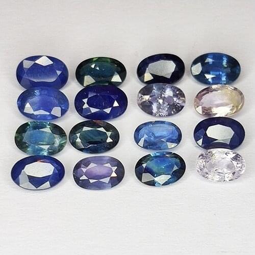 7.74ct Blue Sapphire oval cut 6x4mm 16pz