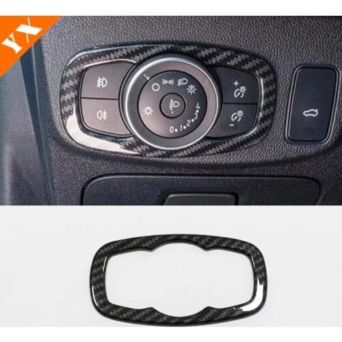 ABS Matte/Carbon For Ford Fiesta MK8 2017 2018 20192020 Car Headlamp Light Adjustment Switch Button Panel Cover Trim accessories