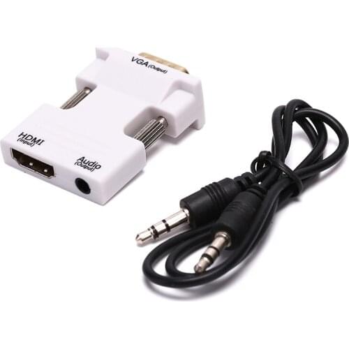 VGA To HDMI Adapter Full HD 1080P Audio Video Converter Laptop PC To TV AV HDTV