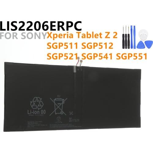 LIS2206ERPC Tablet Battery For SONY Xperia Tablet Z2 SGP541CN SGP511 SGP512 SGP521 SGP541 SGP551 Tablet LIS2206ERPC 6000mAh Tool