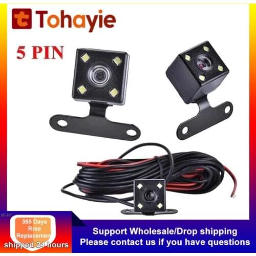 LED Rear View Camera For Car Reverse Camera With 4 Lights 170 Degree Wide Angle Auto Parking Cameras For Connecting Dash Camera