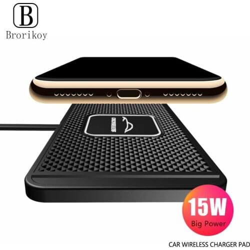Car Fast Wireless Charger Silicone Pad Cradle Stand Dock 15W for Samsung Note 10 iPhone 12 11 Pro Xs Max Wireless Charging Stand