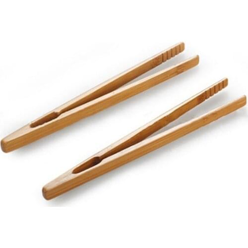 Bamboo Food Tongs Kitchen Utensils Buffet Cooking Tools Anti Heat Bread Clip Pastry Clamp Barbecue Sugar Ice Tea Toast Tongs