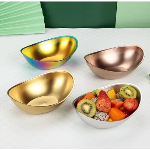 304 stainless steel Yuanbao Bowl Korean Salad Bowl Dessert Snack Bowl Korean Kimchi Bowl Western Food Creative Fried Food Bowl