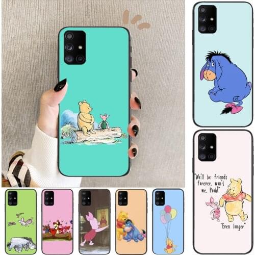 Disney Winnie Bear Cute Phone Case Hull For Samsung Galaxy A50 A51 A20 A71 A70 A40 A30 A31 A80 E 5G S Black Shell Art Cell Cove