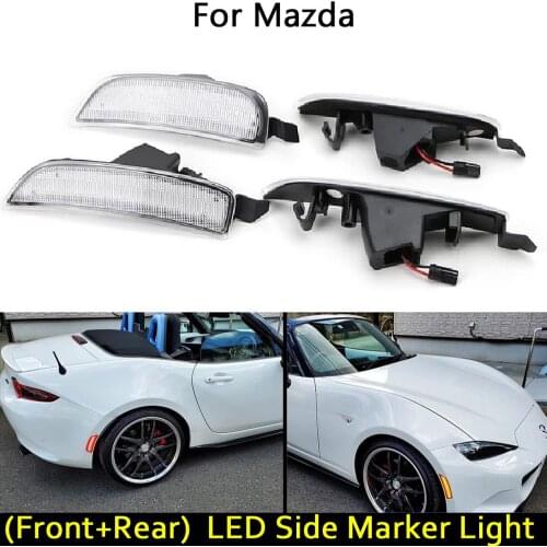 FOR Mazda Mx5 Miata 2016 2017 2018 2019 2020 Smoked or Clear Lens Car Front Rear LED side marker light Turn Signal Lamp