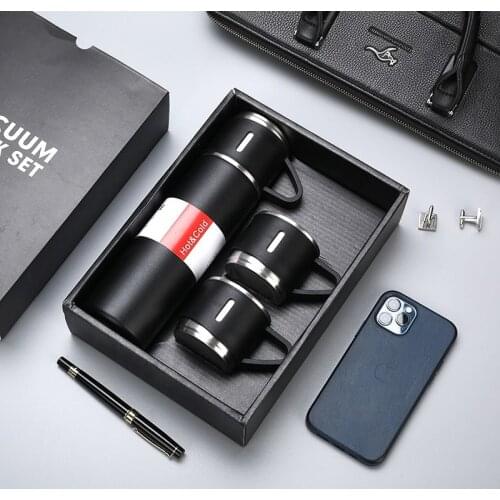 500Ml Bullet Double-Layer Stainless Steel Vacuum Thermos Coffee Tumbler Travel Mug Business Trip Water Bottle Tea Infuser Bottle