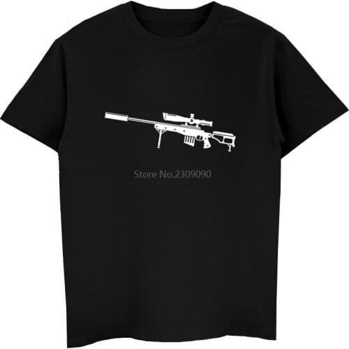 New Rifle Gun AWP Print T-shirt Men Cotton Short Sleeve T Shirt Summer Male Hip Hop Tees Tops Harajuku Streetwear Fitness