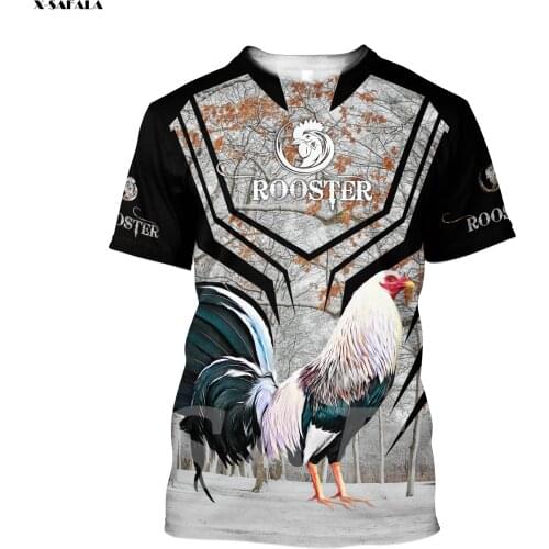 American Game Rooster Flag 3D Fashion Over Printed Round Neck Short Sleeve T-shirt Men Female Harajuku Casual Tee Summer
