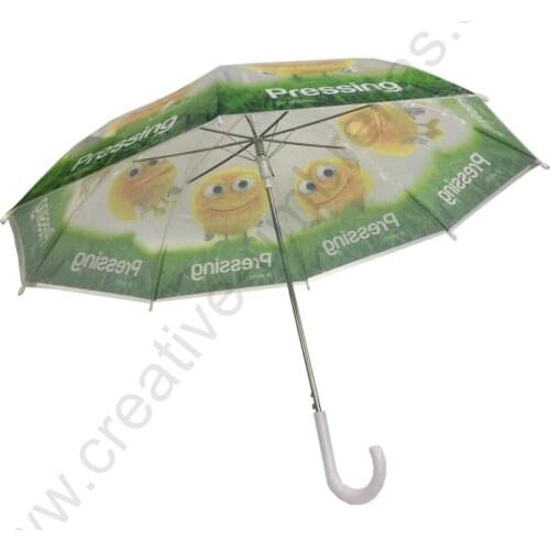 Customized mass cargo Oem Ex-factory 3D digital cartoon printing POE umbrella environmental protecting transparent PVC parasol