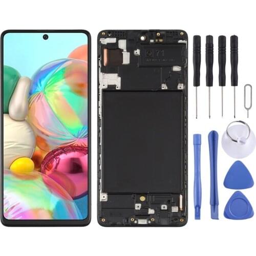 IPartsBuy for Galaxy A71 Original Super AMOLED Material LCD Screen and Digitizer Full Assembly with Frame