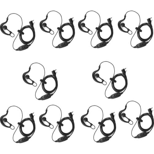 Lot 10ps 2 Pin Ear Hook Dual PTT Mic Speaker Headset for Baofeng UV-82 UV82L UV-89 UV 82 UV-8D Plus UV-82TP GT-5TP UV-82HP Radio