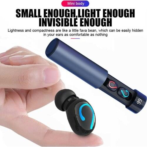 Mini Bluetooth 5.0 Headset Waterproof Earphones LED Digital Display Sports Stereo TWS Wireless Earbuds with 1500mAh powerful