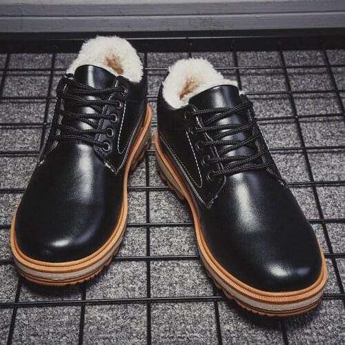 2020 Winter New Plus Velvet Thick Warm Cotton Shoes Mens All-match Board Shoes Casual Shoes Non-slip Waterproof Snow Boots Men