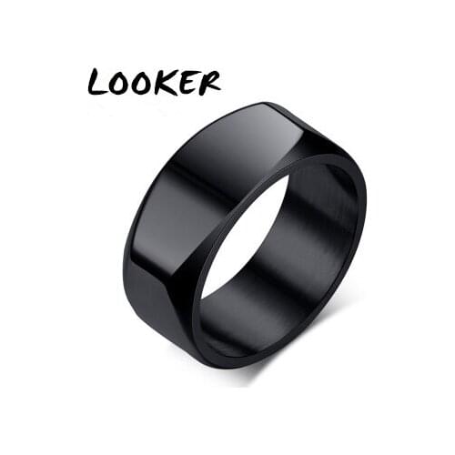 Stainless Steel Rings for Men Black Silver Color Simple Design Glossy Punk Style Male Gift Party Ceremony Jewelry Dropshipping