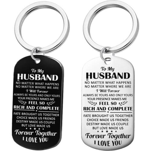 To My Husband Letter Creative Keychain Couple Bag Car Key Chain Boyfriend Gift Handmade Art Photo Glass Cabochon Jewelry