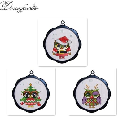 Owl cross stitch kit aida 14ct 11ct count printed canvas stitches embroidery DIY handmade needlework