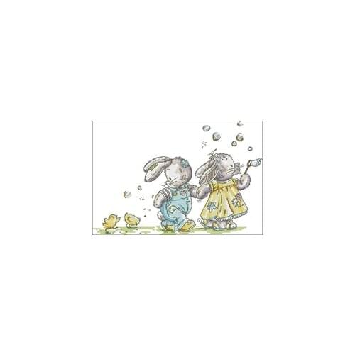YIXIAO Counted Cross Stitch Kit Cross stitch RS cotton with cross stitch Patched rabbit (55)
