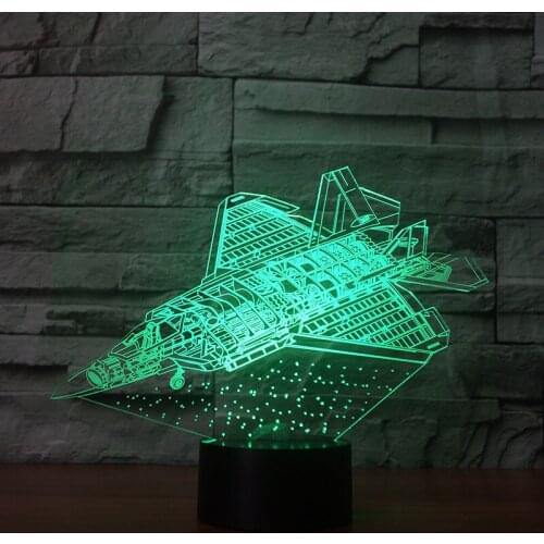 Aircraft style Novelty 3d Nightlight Remote touch USB and battery power supply Table Lamp For Bedroom 3d Desk Lamp Deco Lamps
