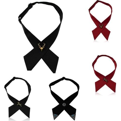 New Arrivals Cross Bow Ties for Men & Women Solid Business Casual Neck Tie Formal Dress Men Wedding Metal Collar Cravat Bowtie
