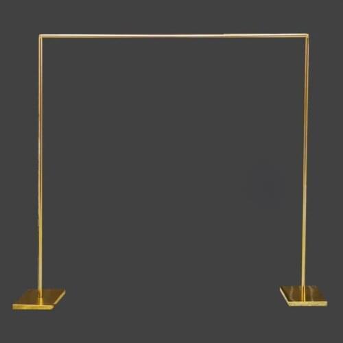 New 2021 Wedding Arch Shiny Gold Plated Arch Backdrop Stand Stage Rectangular Flower Arch Decoration shelf