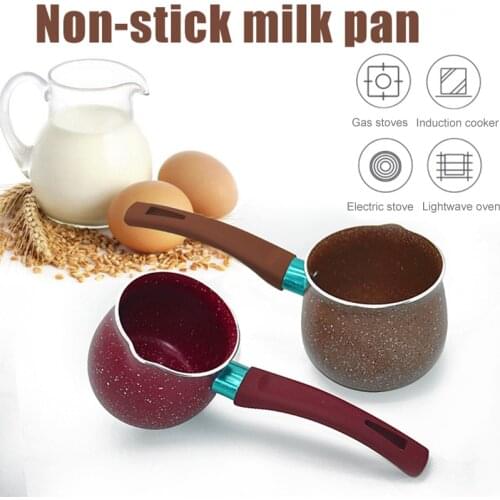 Single Handle Anti-scalding Coffee Pot Non-stick Pan Mini Milk Pot Ceramic Coffee Pot Non-stick Coating Milk Pan ALI88