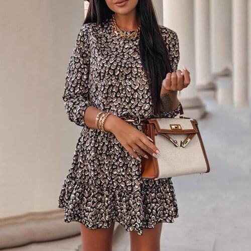 Vintage Print Long Sleeve Dresses for Women 2021 Summer Boho Short Mini Dress Beach Wear Elegant Harajuku Dress Vestido De Mujer