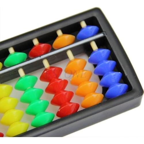Portable Arithmetic Soroban w/ Colorful Beads Mathematics Calculate Tool Abacus Y4UD